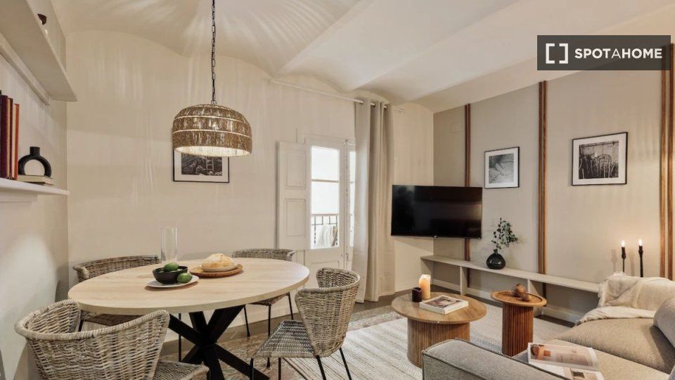 Living room of Flat to rent in  Barcelona Capital  with Air Conditioner, Heating and Furnished