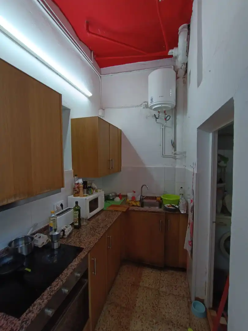 Cocina de Piso en venta en Barcelona con Jardín privado, Parquet y Amueblado