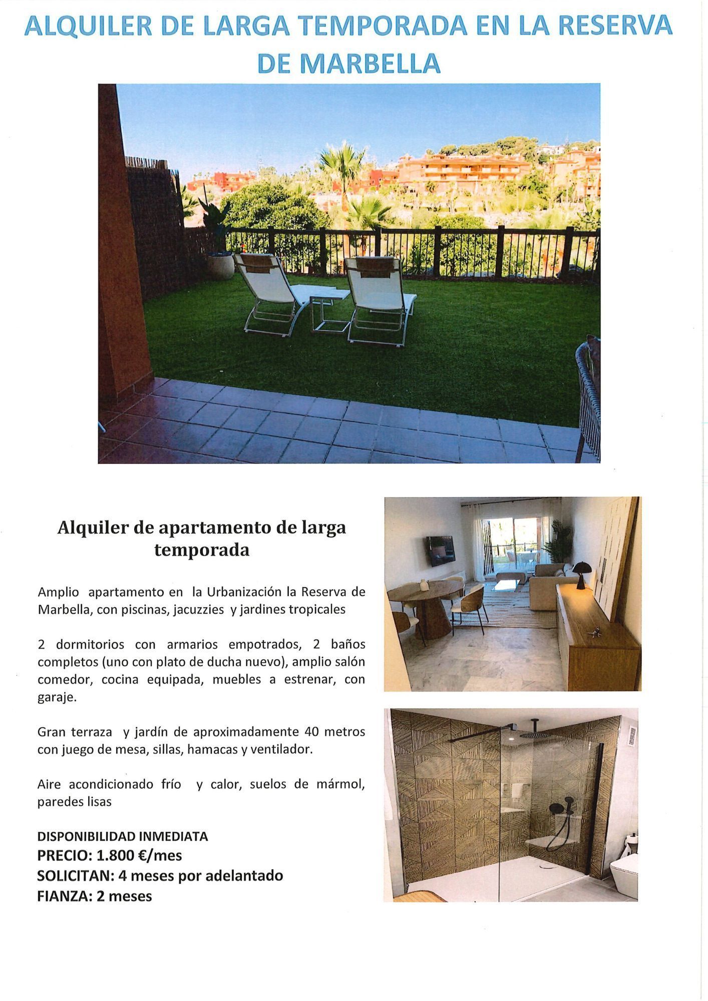 Garden of Apartment to rent in Marbella  with Air Conditioner, Private garden and Terrace