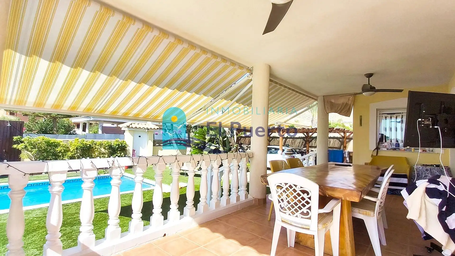 Terraza de Casa o chalet en venta en Mazarrón con Jardín privado, Terraza y Piscina