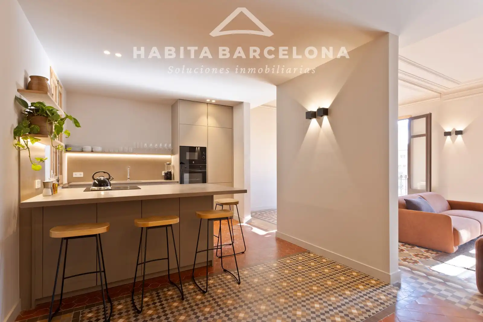 Küche von Wohnung zur Miete in Barcelona mit Klimaanlage, Heizung und Parkett