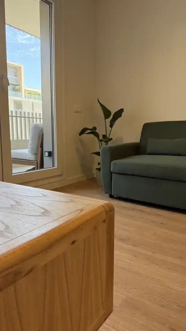Sala d'estar de Pis de lloguer en Mataró amb Aire condicionat, Parquet i Piscina