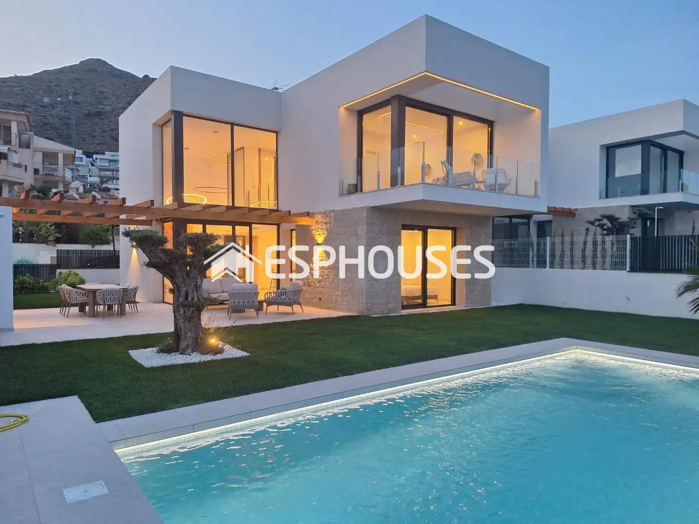Exterior view of Houses for sale in Finestrat  with Air Conditioner, Terrace and Swimming Pool