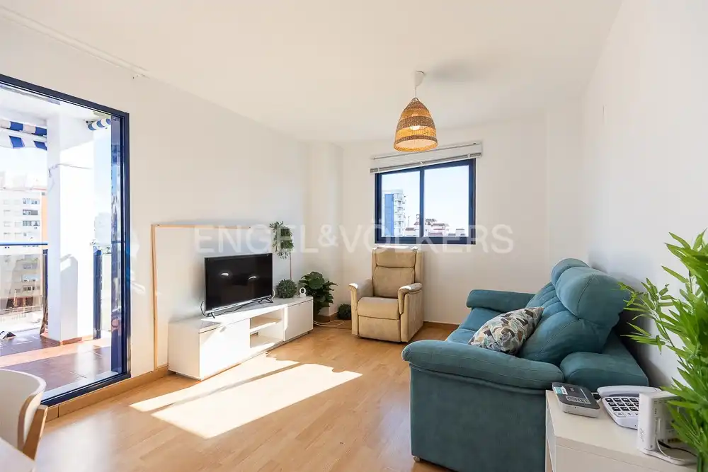 Living room of Flat for rent in La Pobla de Farnals  with Air Conditioner, Heating and Private garden