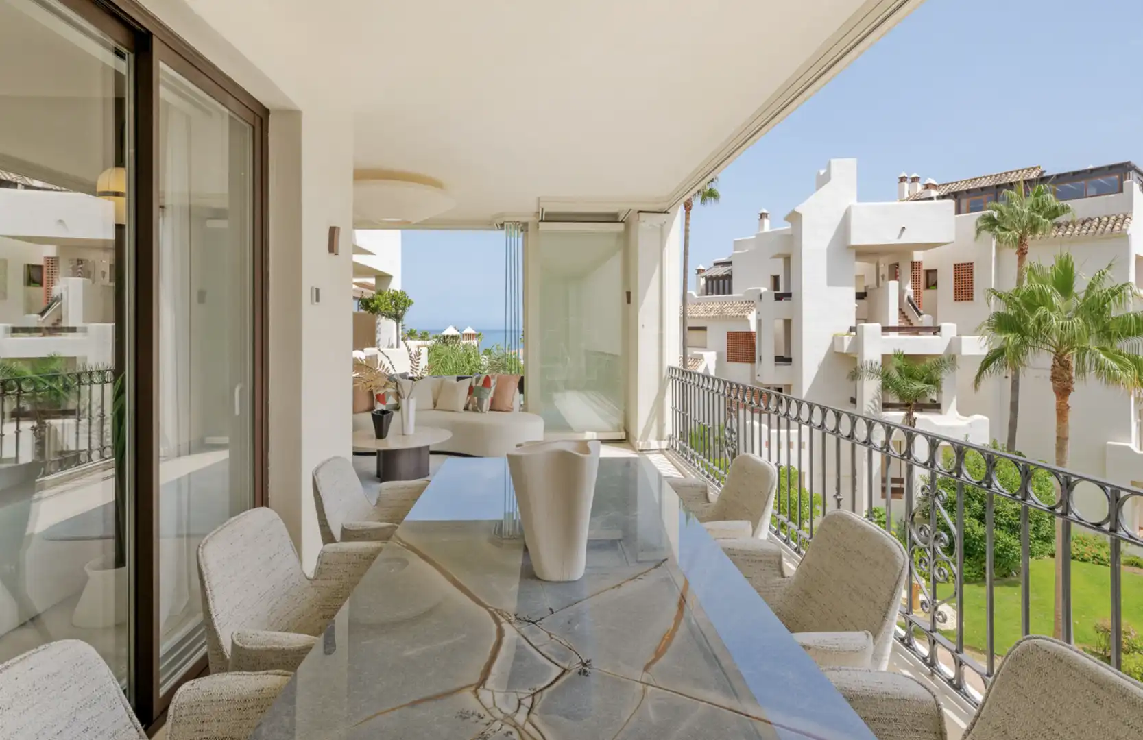 Terraza de Apartamento en venta en Estepona con Aire acondicionado, Terraza y Piscina