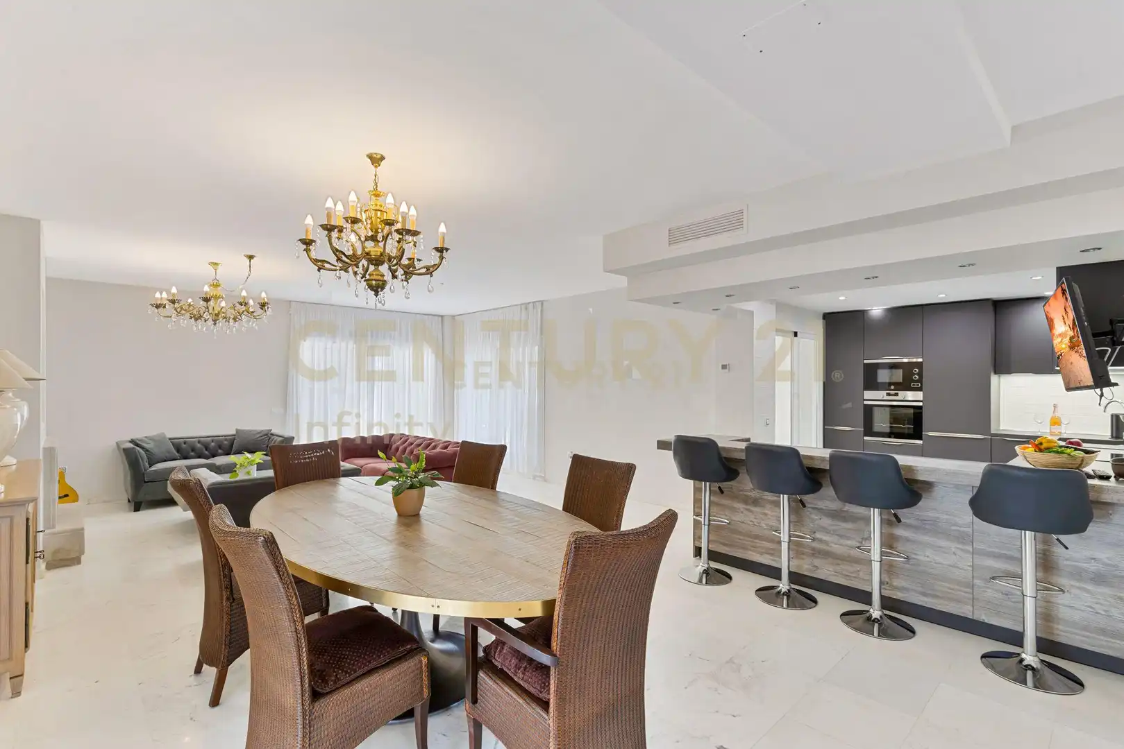 Comedor de Apartamento en venta en Mijas con Aire acondicionado, Jardín privado y Piscina