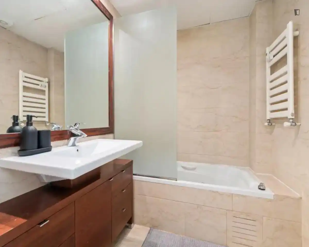 Baño de Apartamento para compartir en Madrid con Aire acondicionado, Calefacción y Amueblado