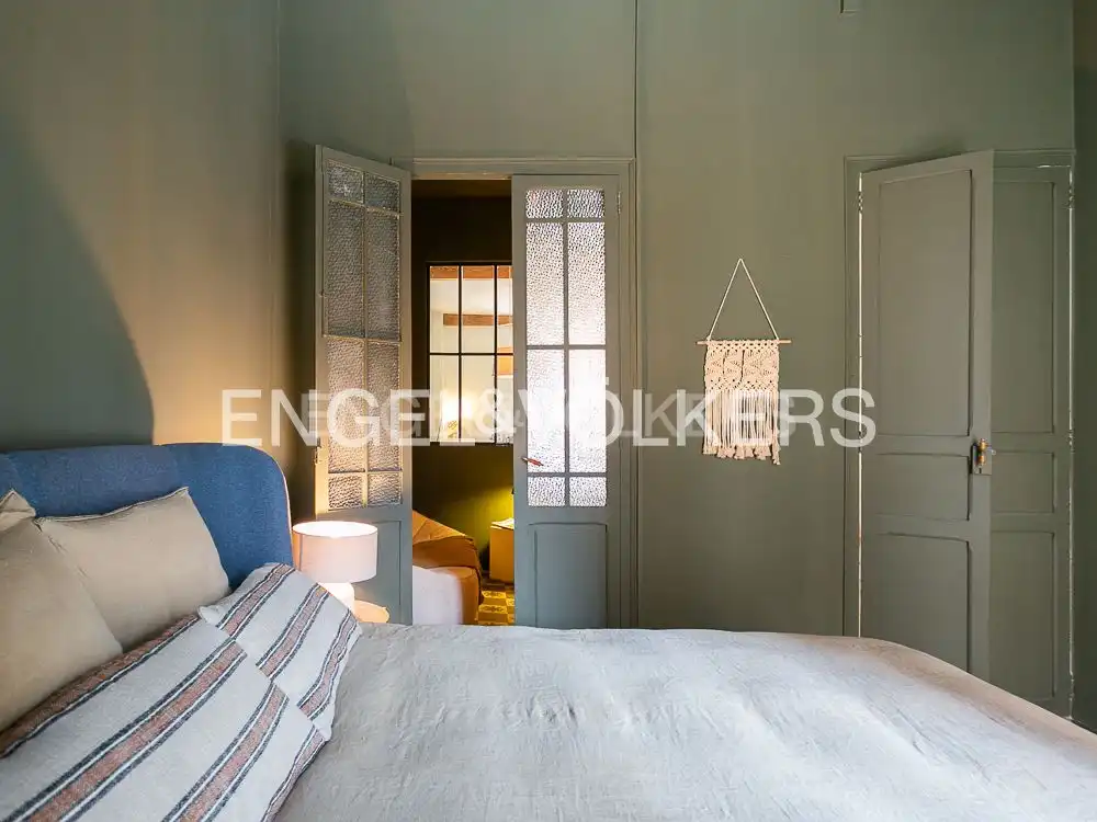 Schlafzimmer von Wohnung zur Miete in Valencia mit Klimaanlage, Heizung und Parkett