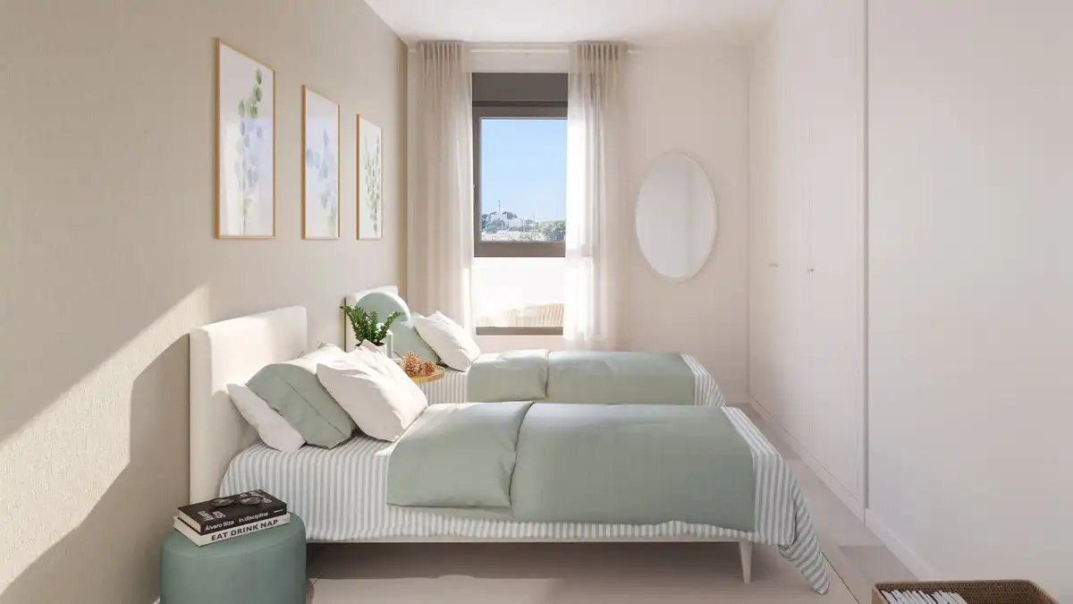 Bedroom of Apartments for sale in Mijas  with Air Conditioner, Private garden and Terrace
