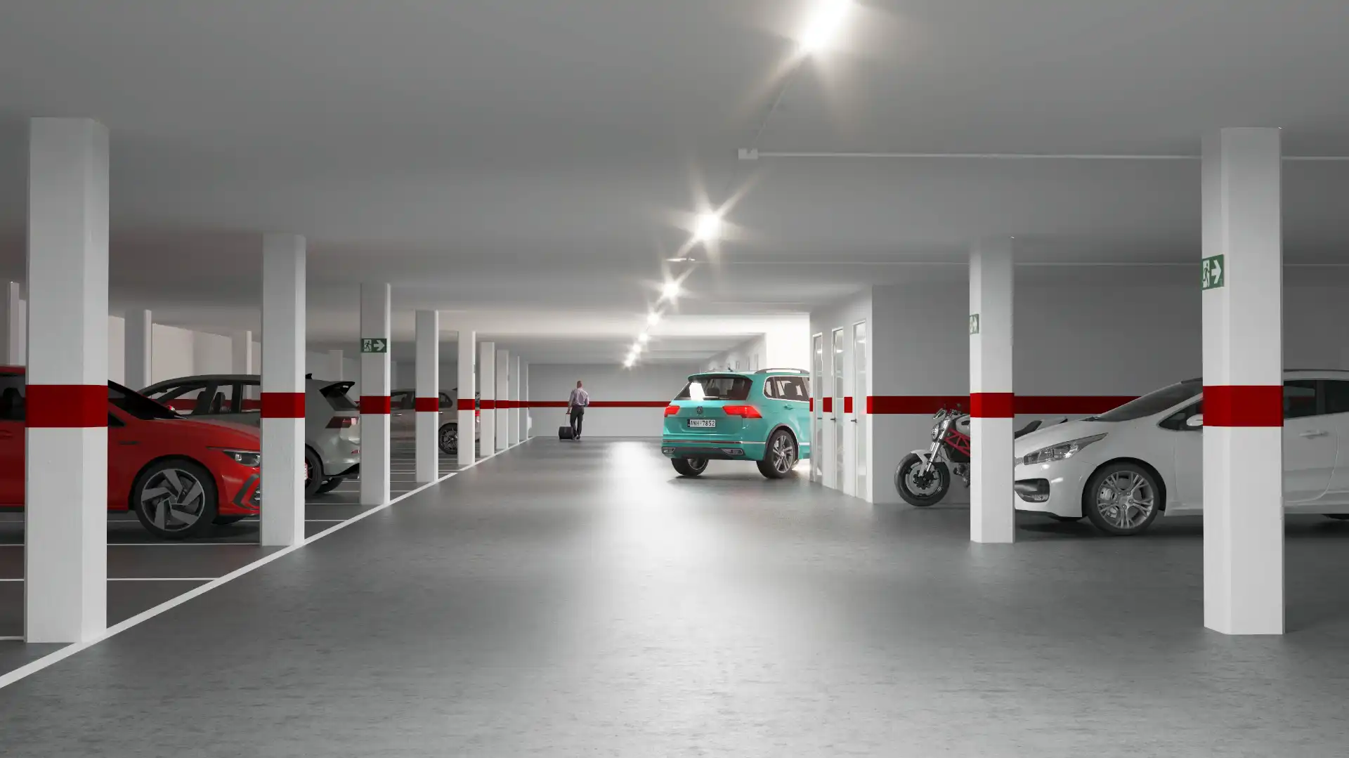 Parkplatz von Einfamilien-Reihenhaus zum Verkauf in El Vendrell mit Klimaanlage, Heizung und Privatgarten