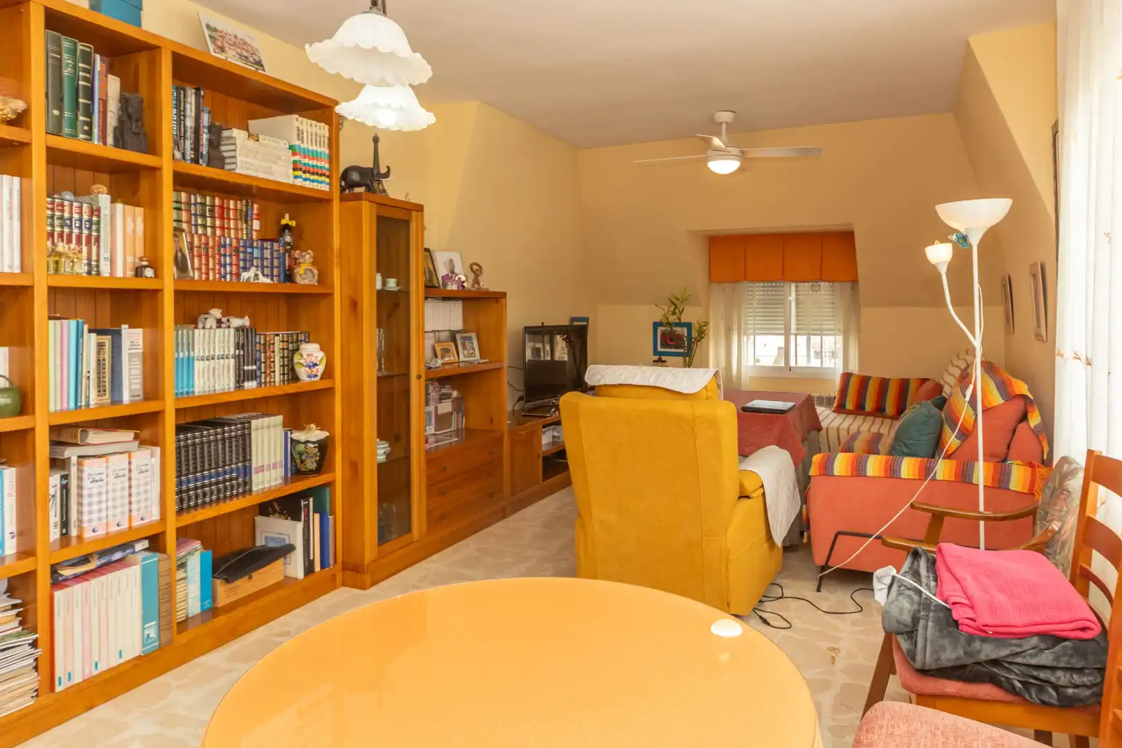 Sala d'estar de Casa o xalet en venda en Baza amb Jardí privat, Terrassa i Piscina
