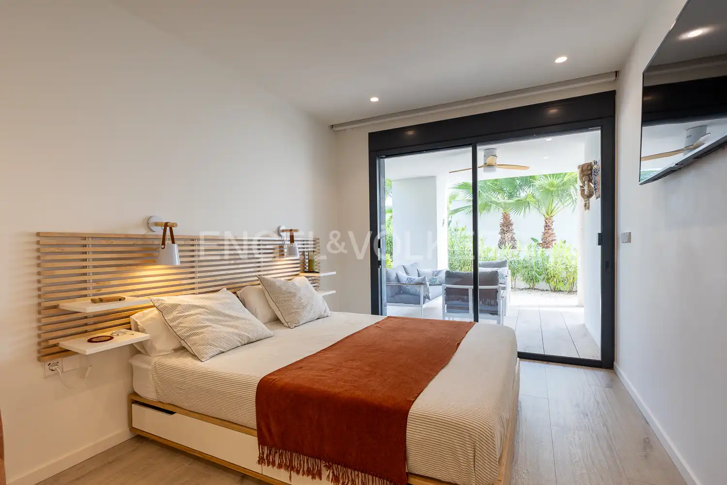 Bedroom of Flat for sale in Pedreguer  with Air Conditioner, Heating and Private garden