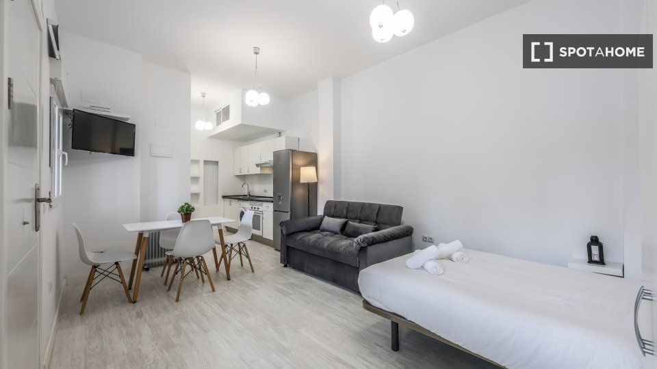 Sala de estar de Piso de alquiler en  Madrid Capital con Aire acondicionado, Calefacción y Amueblado