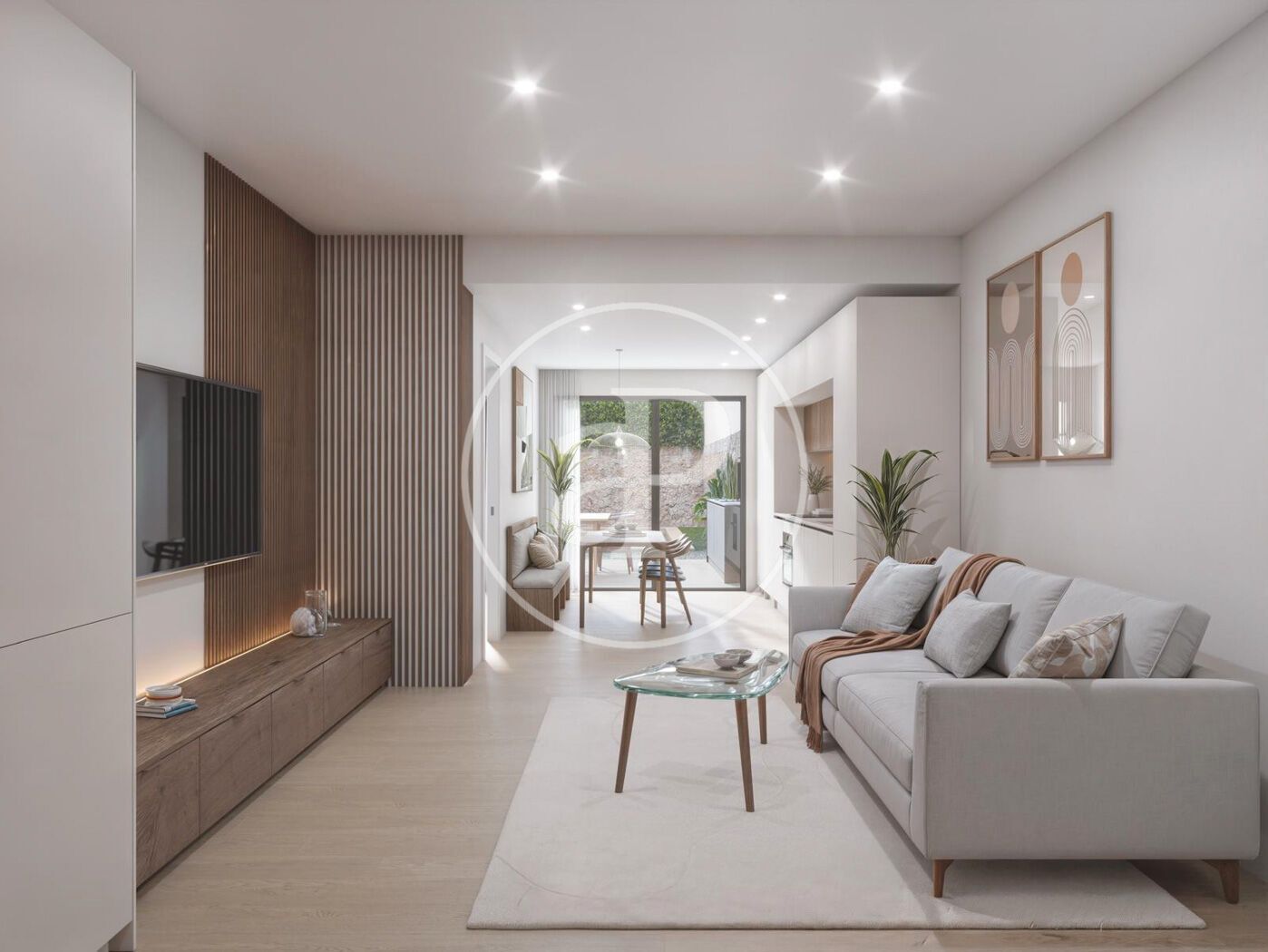 Sala d'estar de Pis en venda en  Barcelona Capital amb Aire condicionat, Calefacció i Terrassa