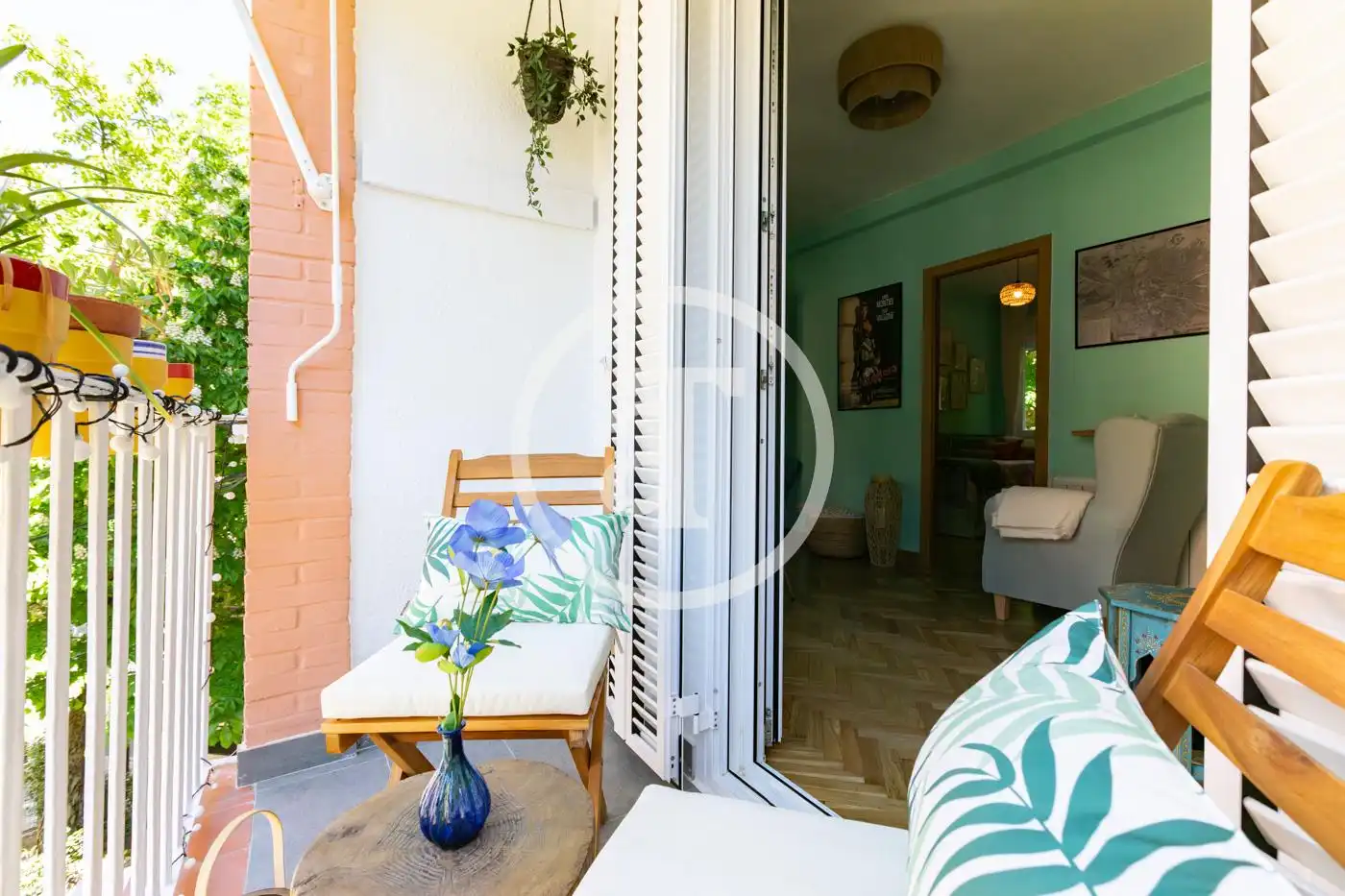 Balcony of Flat for rent in Madrid  with Air Conditioner, Heating and Furnished