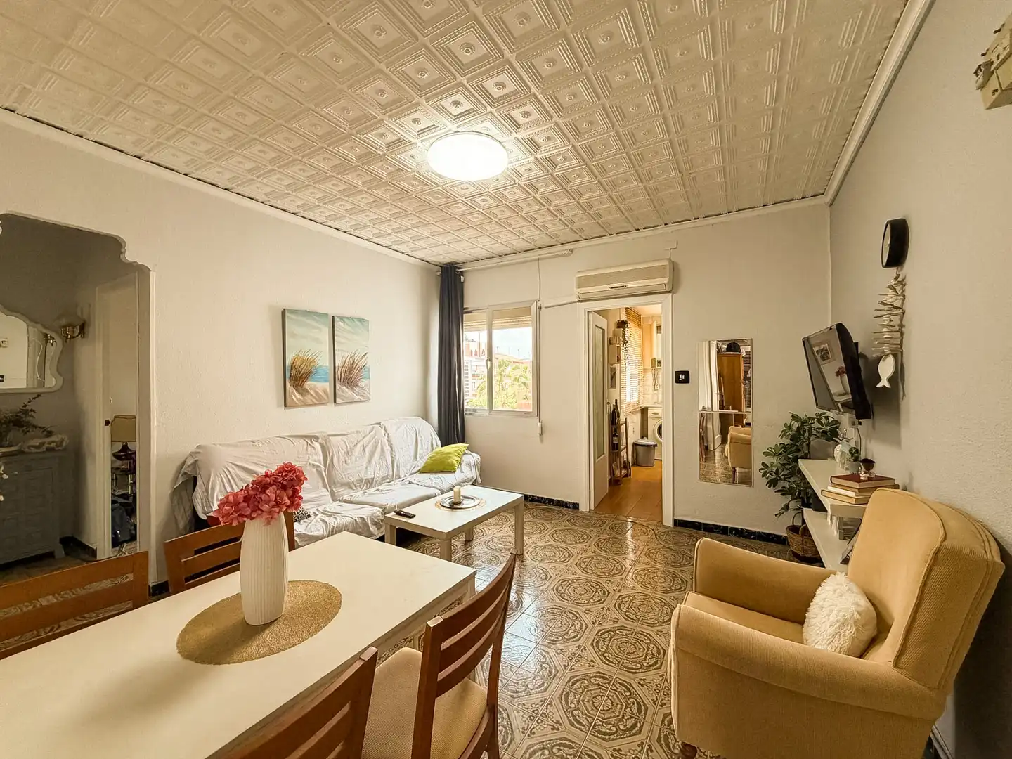 Living room of Flat for sale in Sagunto / Sagunt  with Air Conditioner, Heating and Furnished