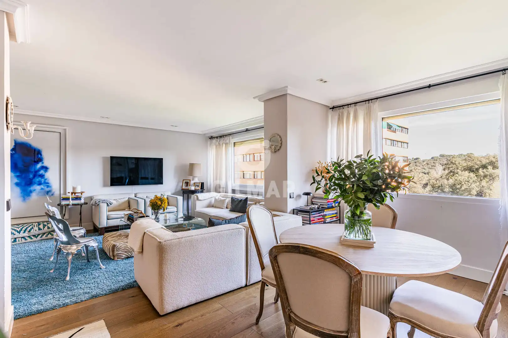 Living room of Flat for sale in Madrid  with Heating, Private garden and Swimming Pool