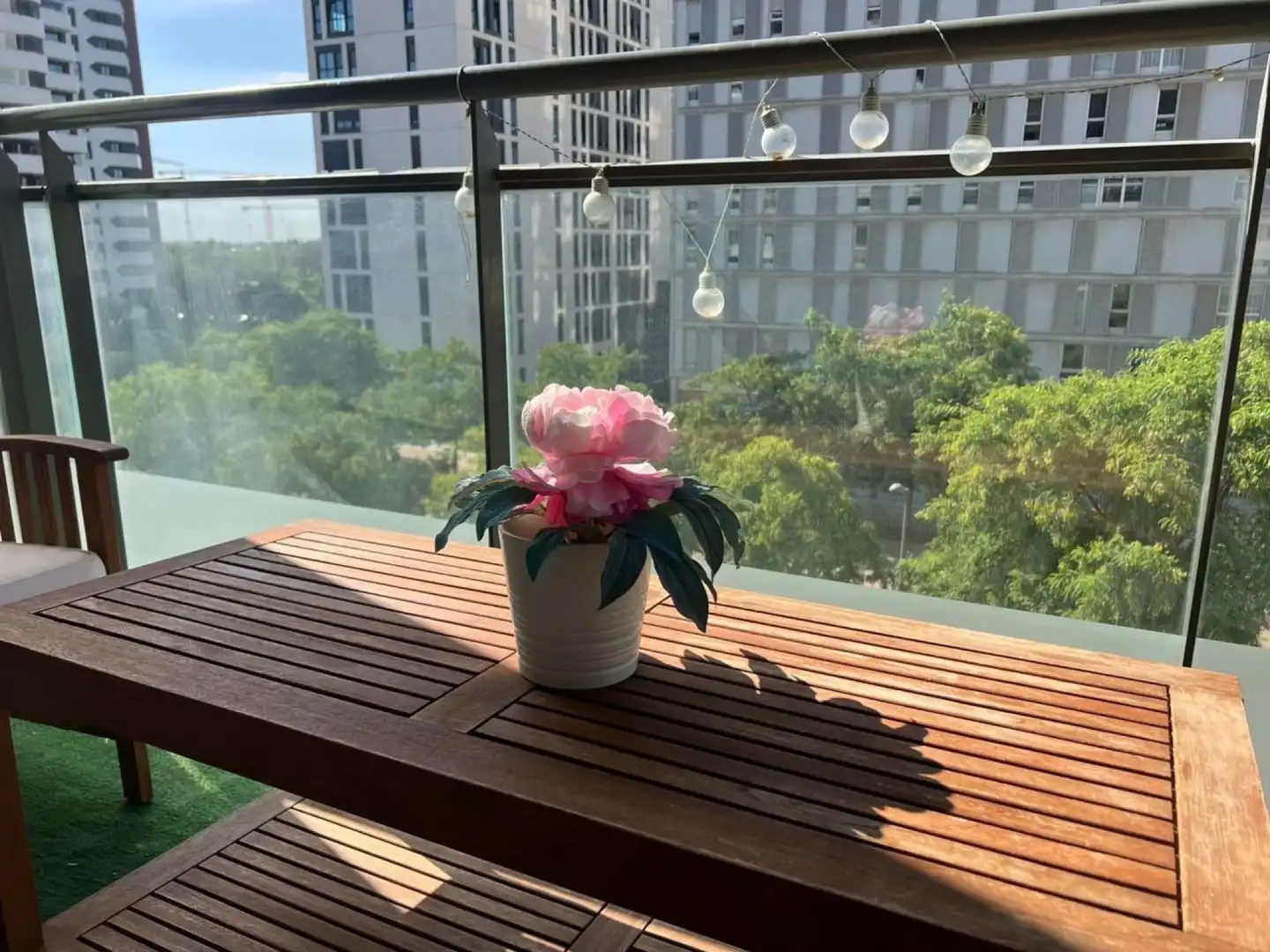 Balcony of Flat for rent in Valencia  with Air Conditioner, Heating and Furnished