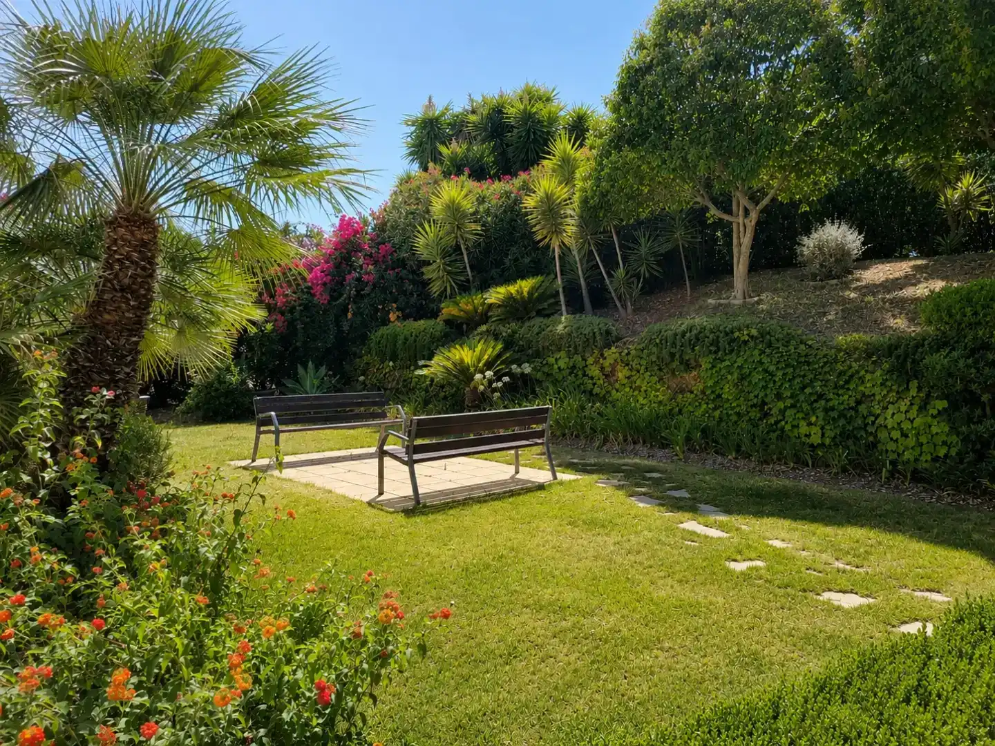 Garten von Wohnung zur Miete in Estepona mit Klimaanlage, Schwimmbad und Balkon