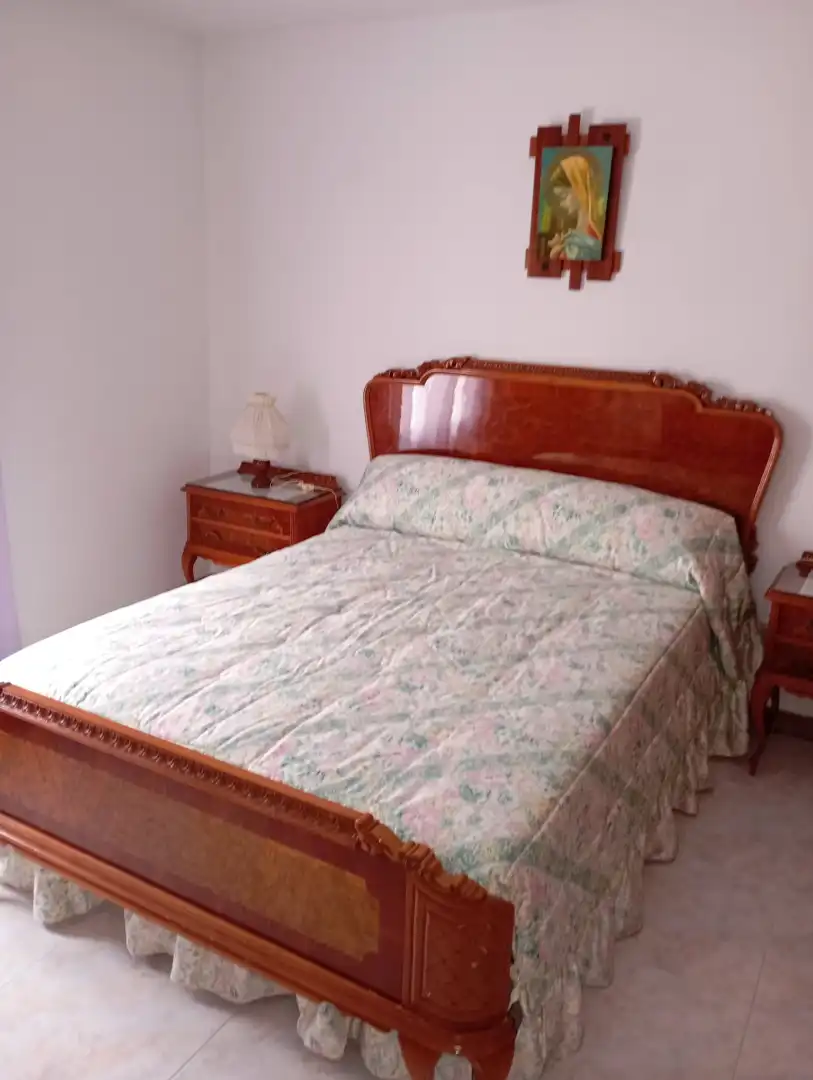 Schlafzimmer von Einfamilien-Reihenhaus zum Verkauf in Lécera mit Abstellraum, Möbliert und Ofen