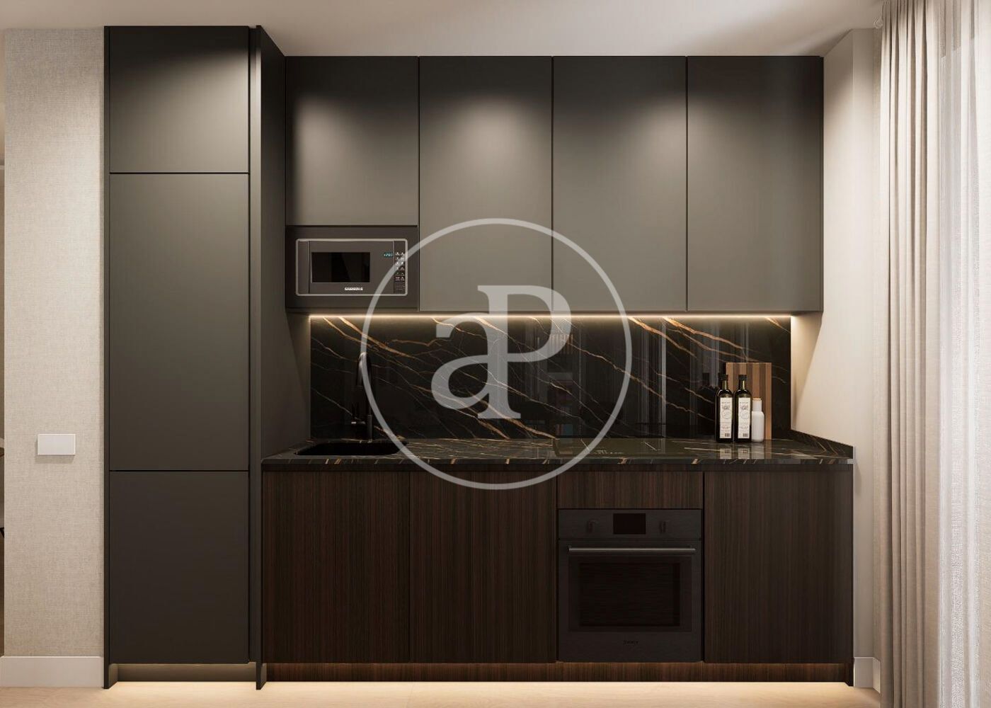 Kitchen of Flat for sale in  Madrid Capital  with Air Conditioner, Heating and Furnished