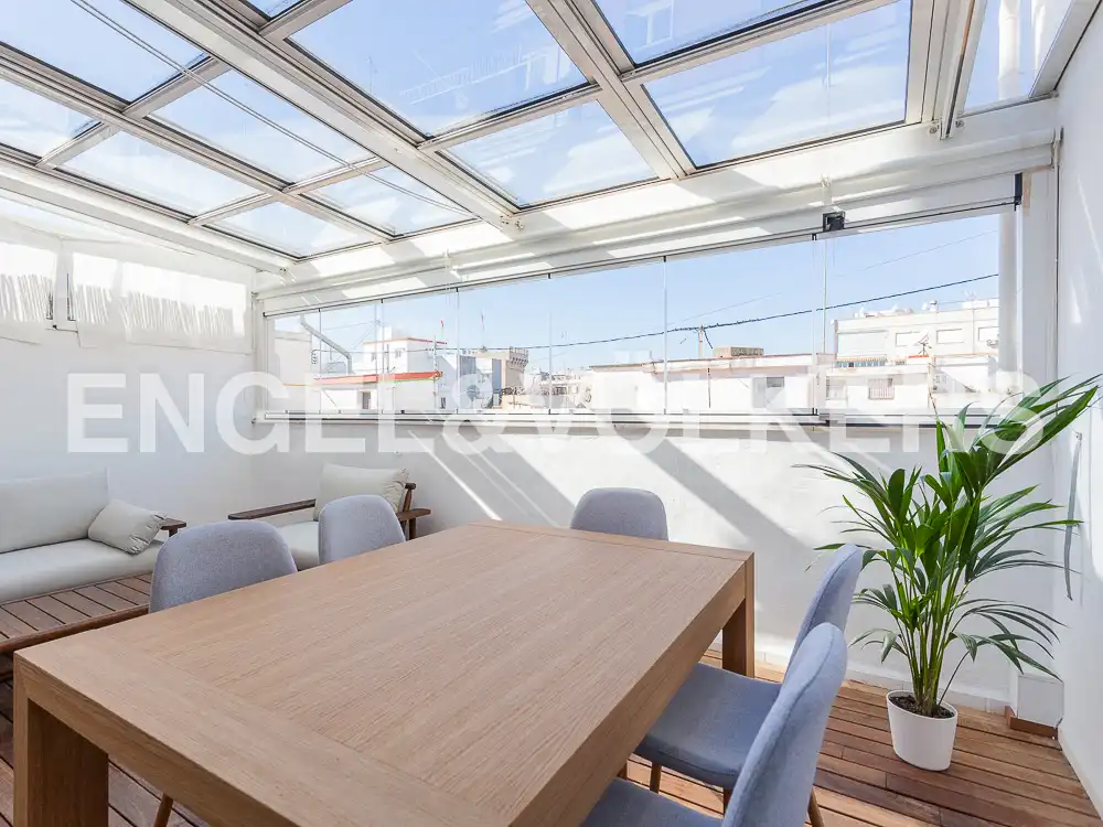 Terrace of Attic for rent in Valencia  with Air Conditioner, Heating and Parquet flooring