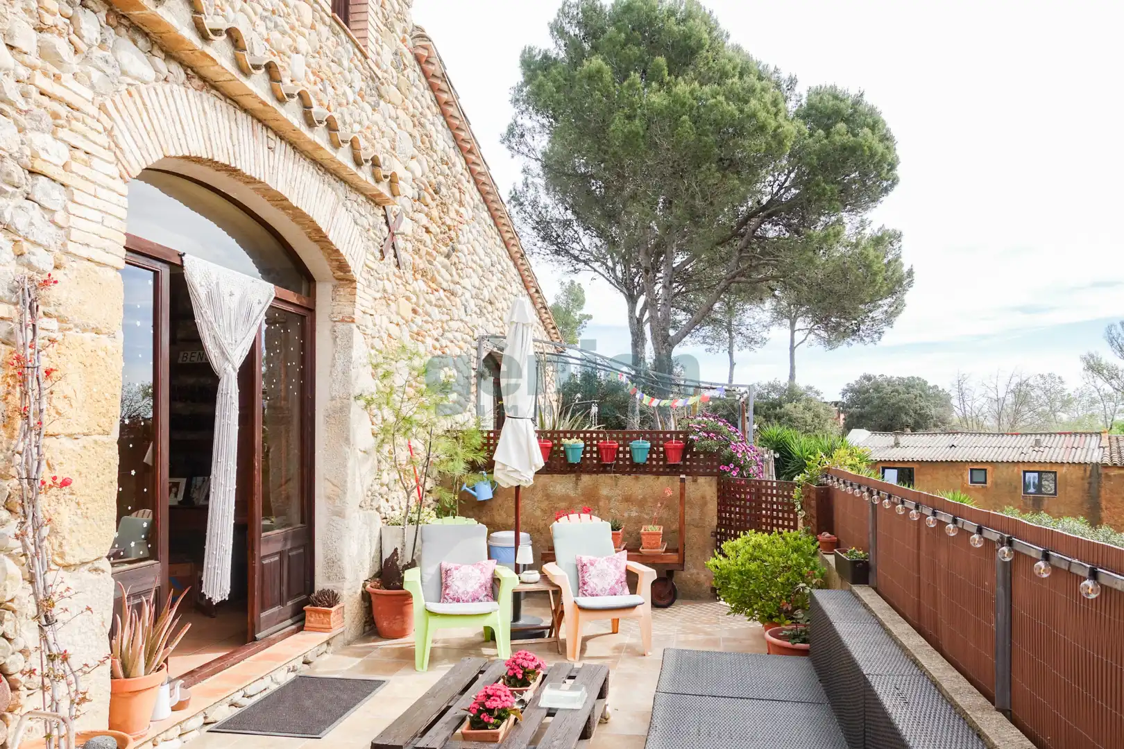 Terraza de Finca rústica en venta en Sant Miquel de Fluvià con Aire acondicionado, Calefacción y Jardín privado