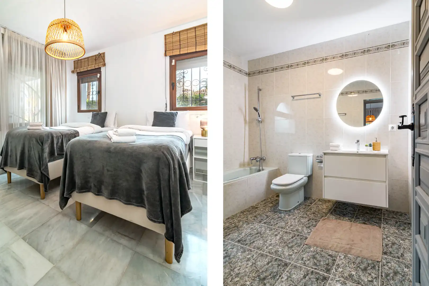 Bany de Casa o xalet de lloguer en Marbella amb Aire condicionat, Jardí privat i Parquet