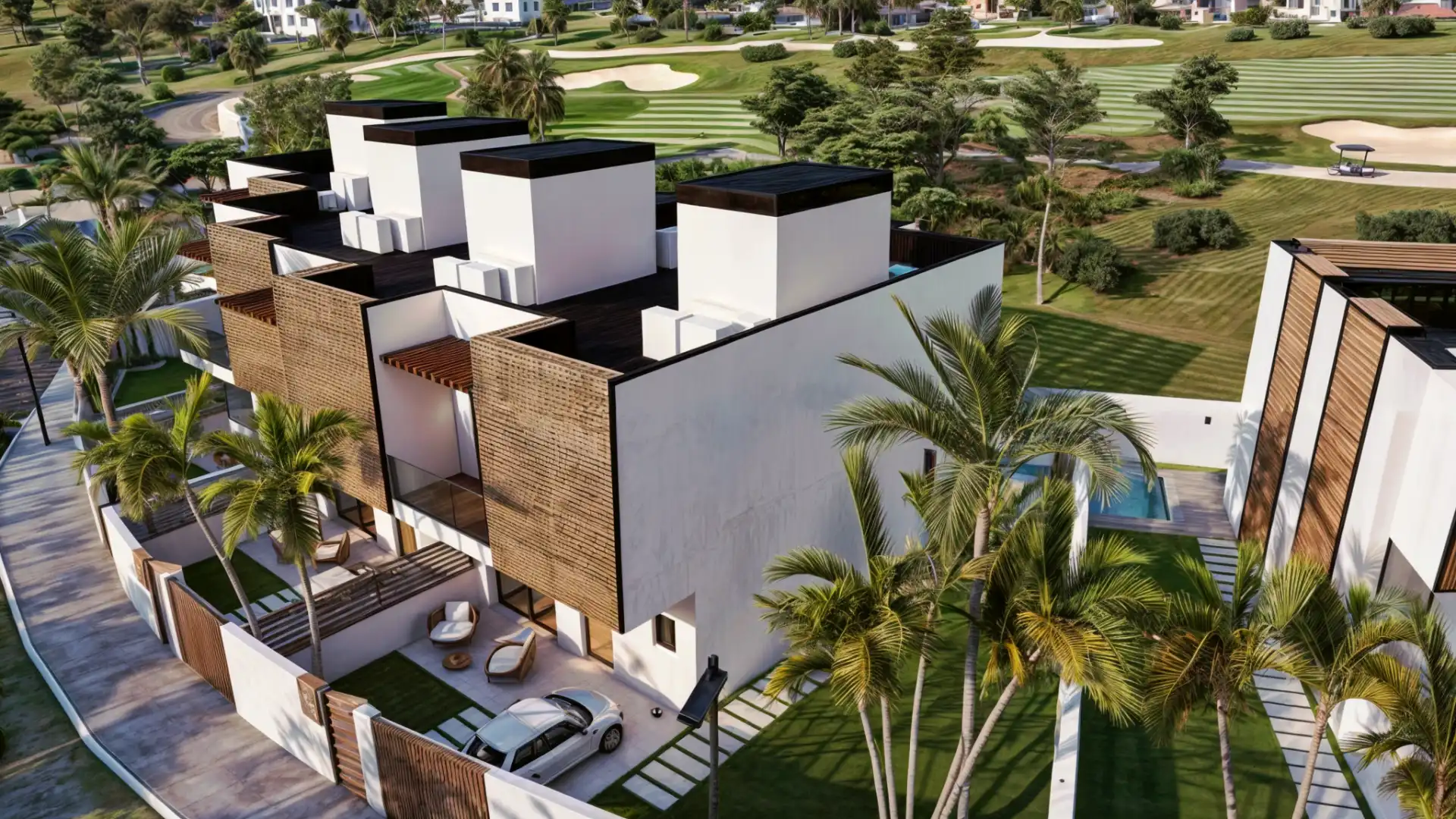 Vista exterior de Casa adosada en venta en Estepona con Aire acondicionado, Jardín privado y Terraza