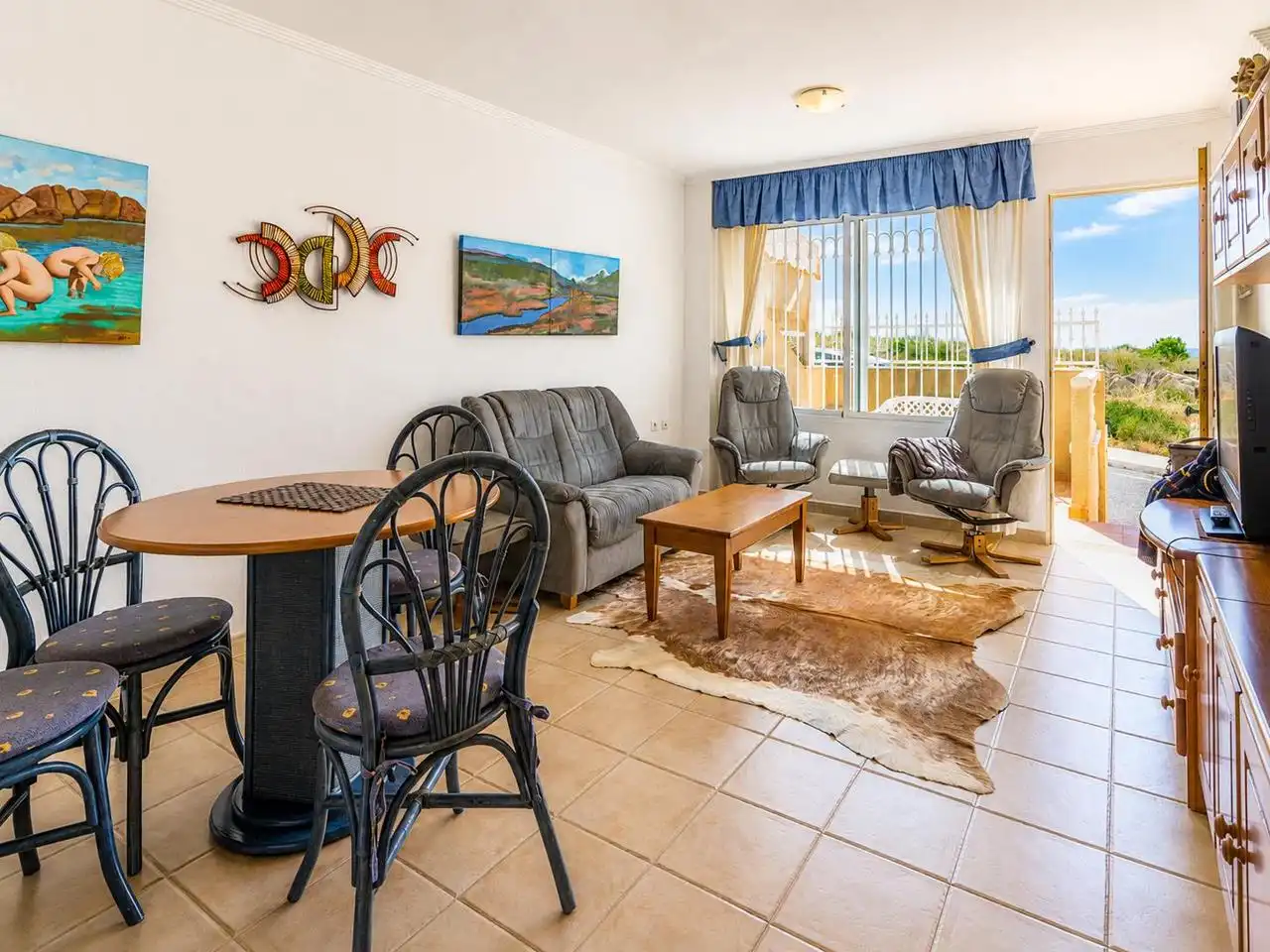 Sala de estar de Casa adosada en venta en Santa Pola con Aire acondicionado, Terraza y Piscina