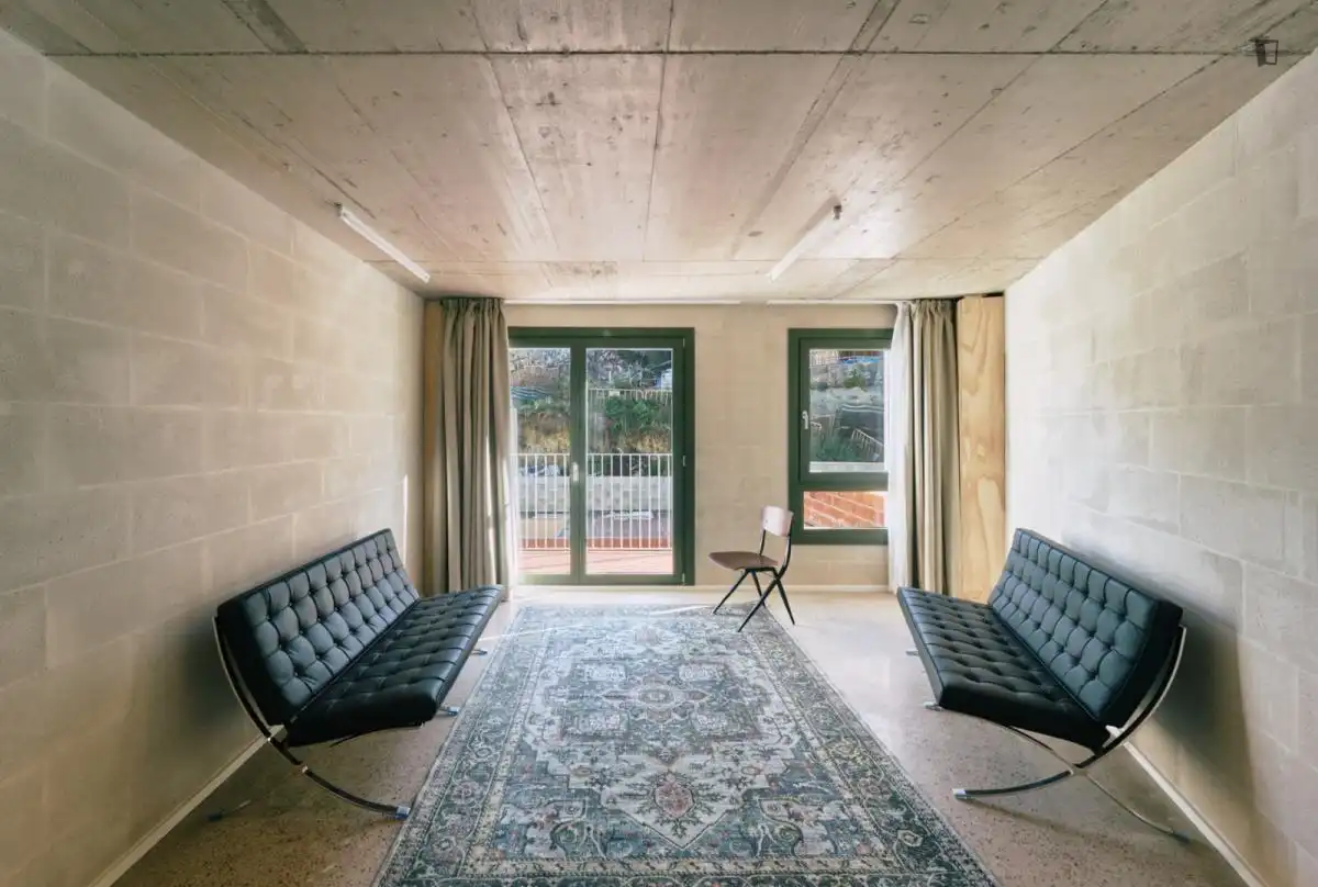 Sala de estar de Apartamento de alquiler en Barcelona con Aire acondicionado, Calefacción y Amueblado