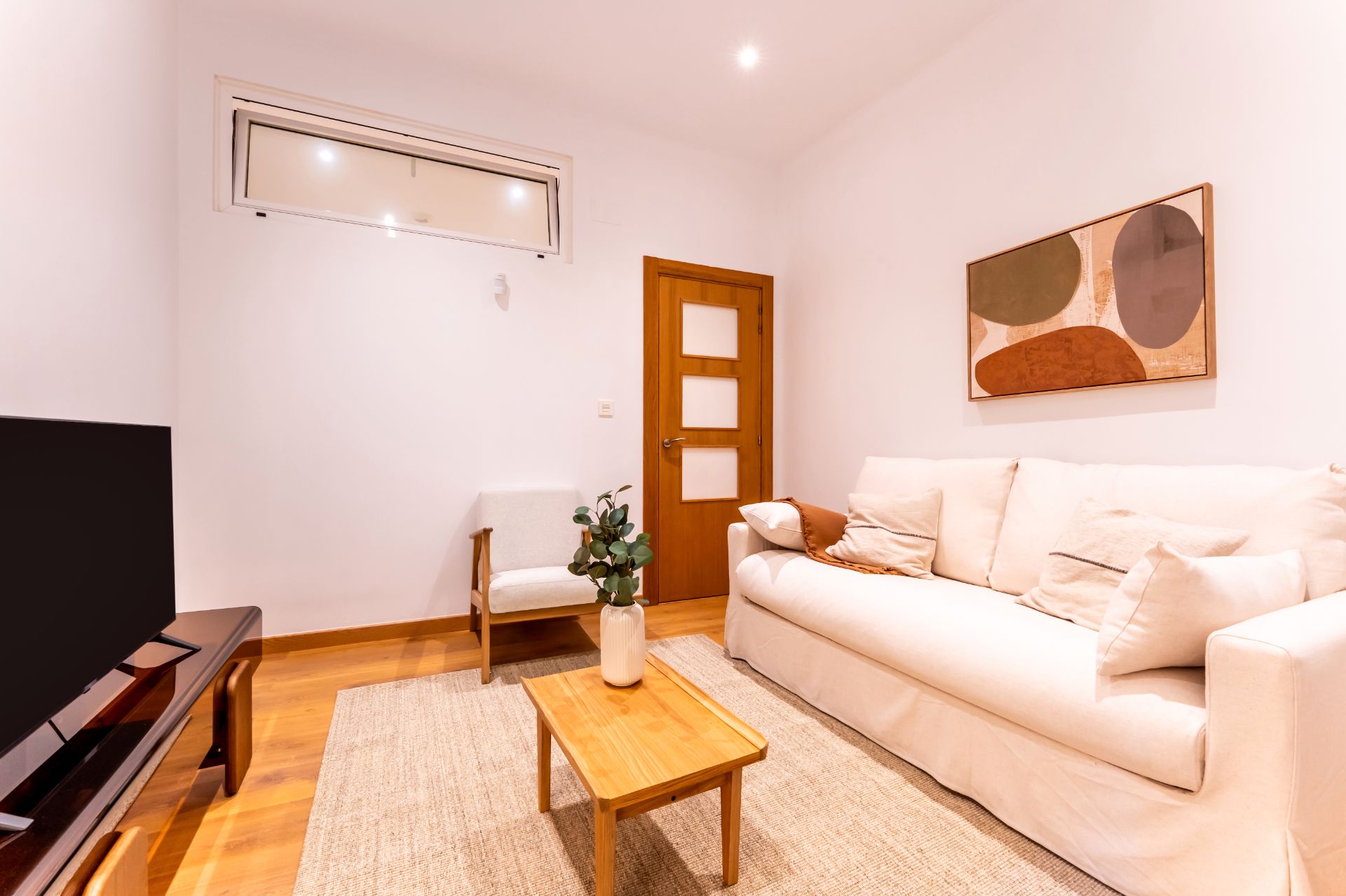 Sala de estar de Apartamento de alquiler en Donostia - San Sebastián  con Aire acondicionado, Calefacción y Parquet