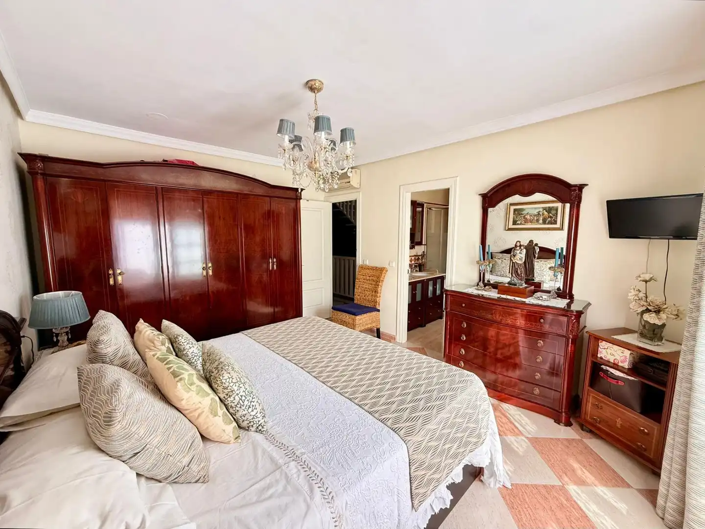 Bedroom of Detached homes for sale in Roquetas de Mar  with Air Conditioner, Balcony and Community pool