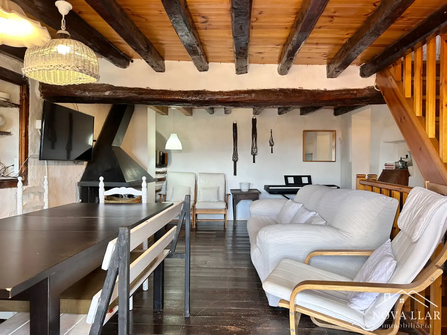 Living room of Houses for sale in Ribes de Freser  with Heating, Parquet flooring and Terrace