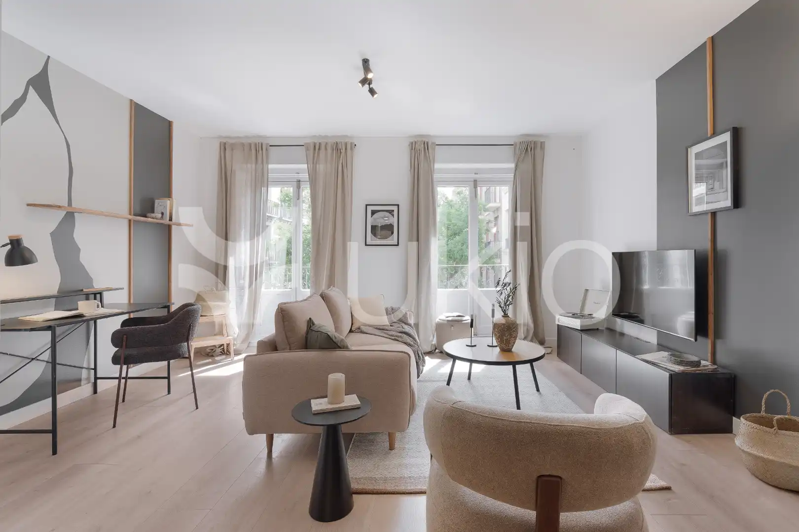 Sala de estar de Apartamento de alquiler en Madrid con Aire acondicionado, Calefacción y Amueblado