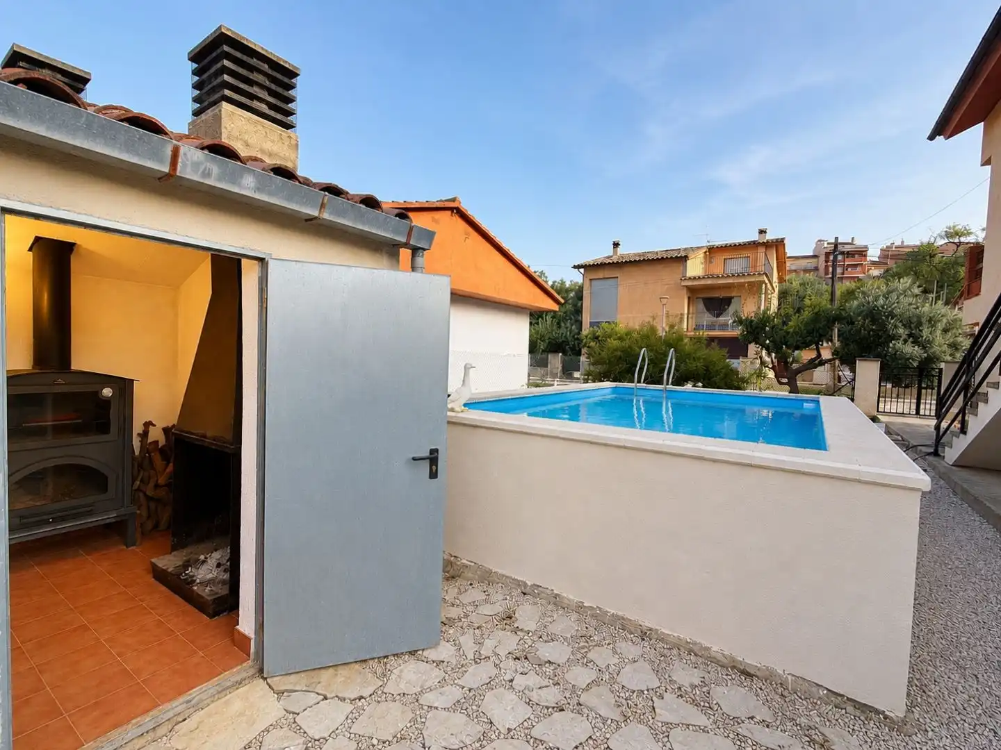 Swimming pool of Houses for sale in Horta de Sant Joan  with Air Conditioner, Terrace and Swimming Pool