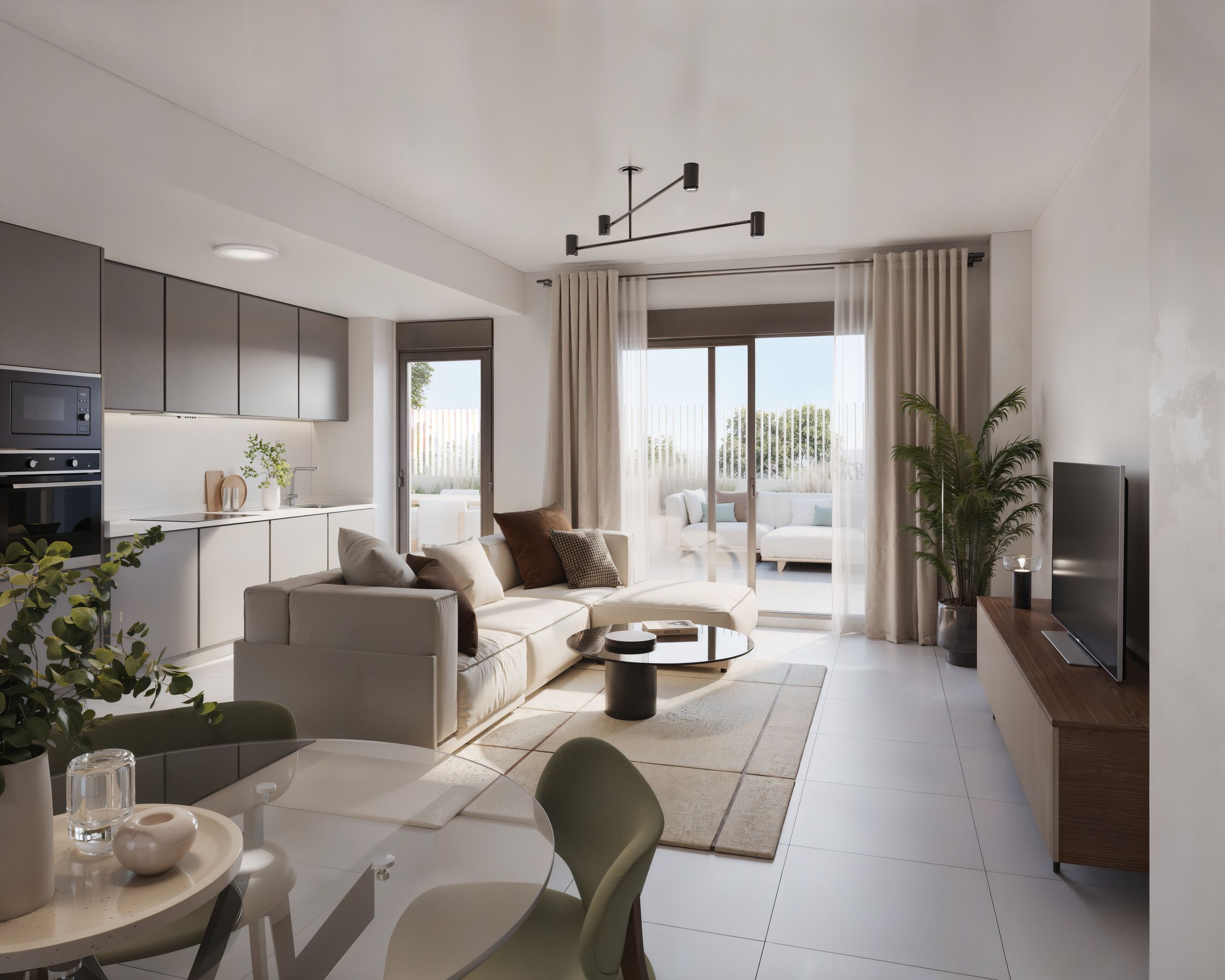 Living room of Flat for sale in  Sevilla Capital  with Air Conditioner, Private garden and Terrace