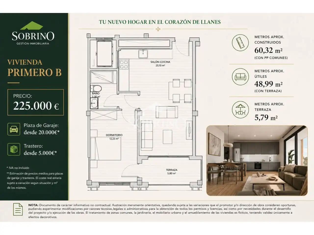 Flat for sale in Llanes  with Air Conditioner, Heating and Terrace