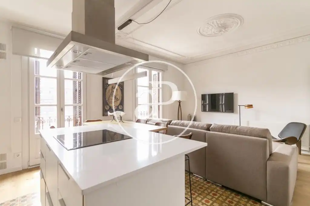 Cocina de Piso de alquiler en Barcelona con Aire acondicionado, Calefacción y Amueblado