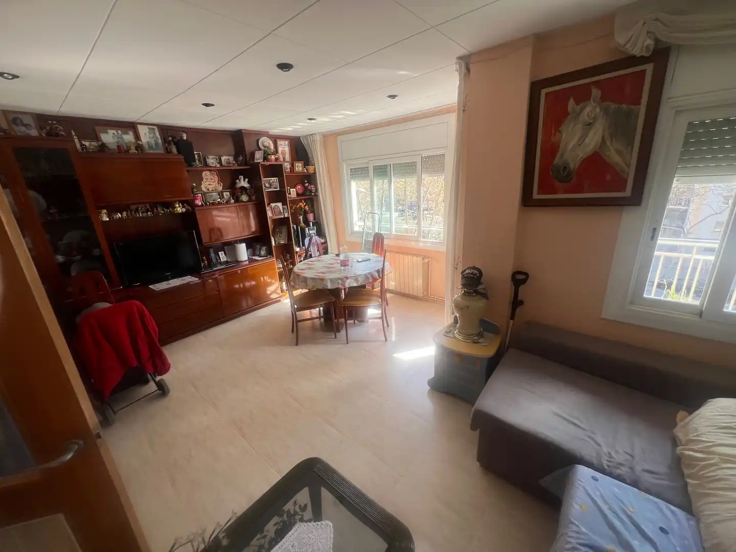 Sala de estar de Piso en venta en Badalona con Aire acondicionado, Horno y Balcón