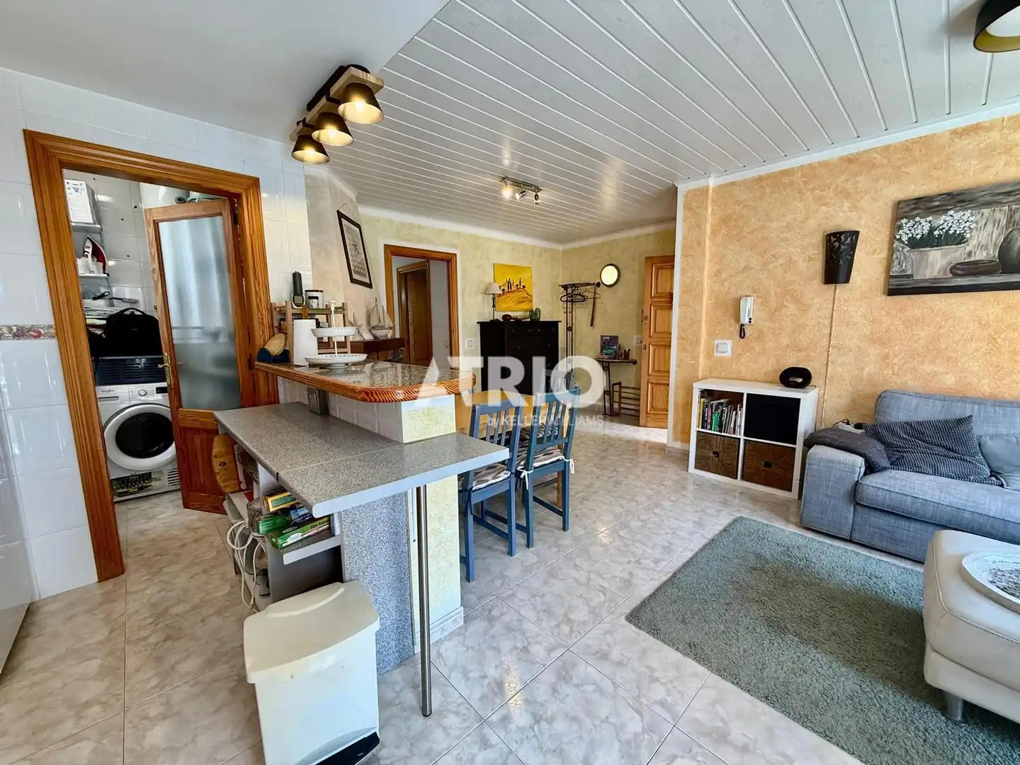 Wohnzimmer von Wohnung zum Verkauf in Santa Margalida mit Klimaanlage, Privatgarten und Terrasse