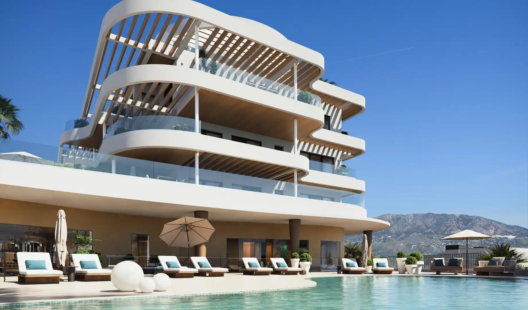 Vista exterior de Apartamento en venta en Mijas con Aire acondicionado, Calefacción y Jardín privado