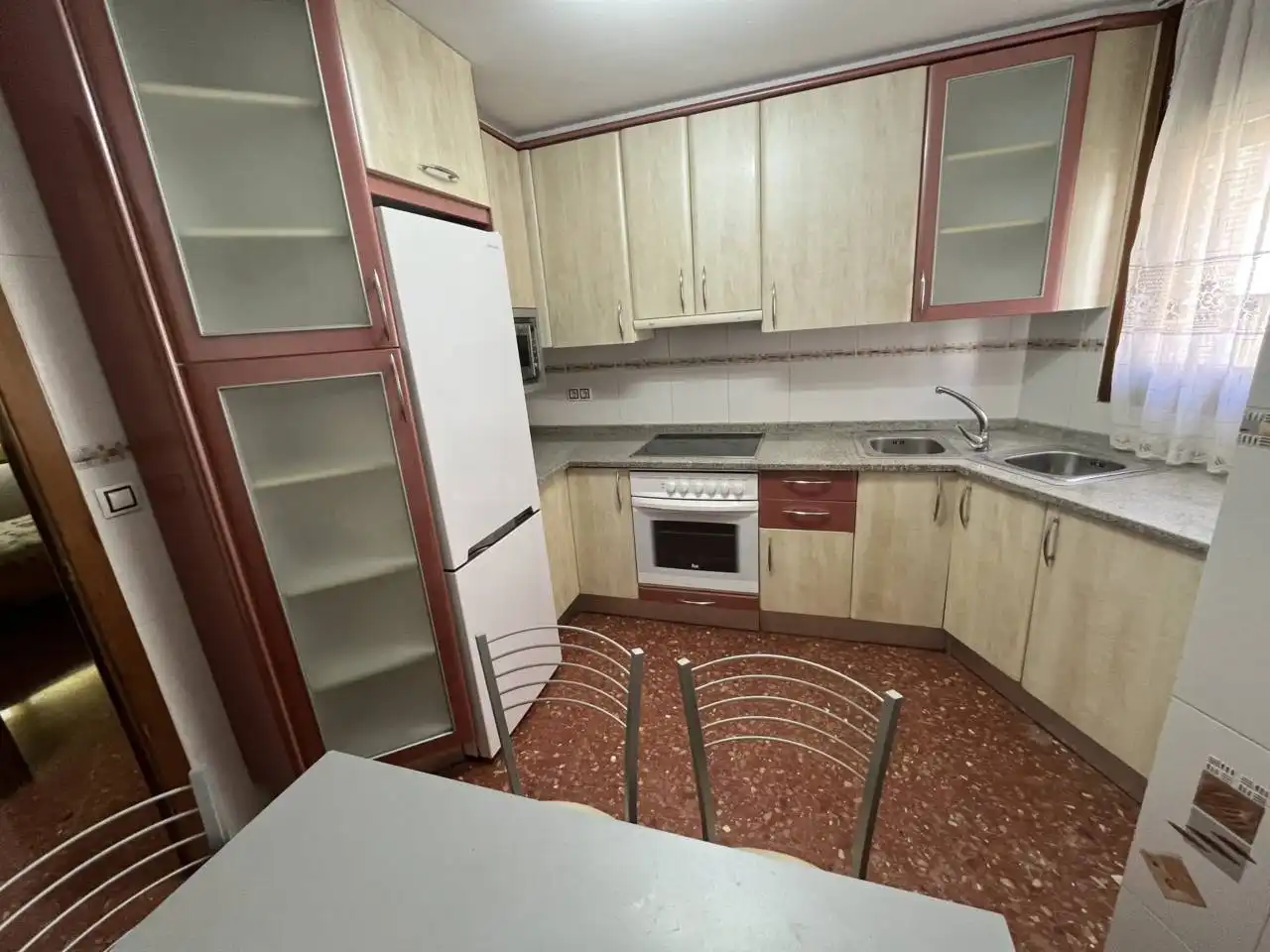 Kitchen of Flat for sale in Alcañiz  with Heating, Furnished and Balcony