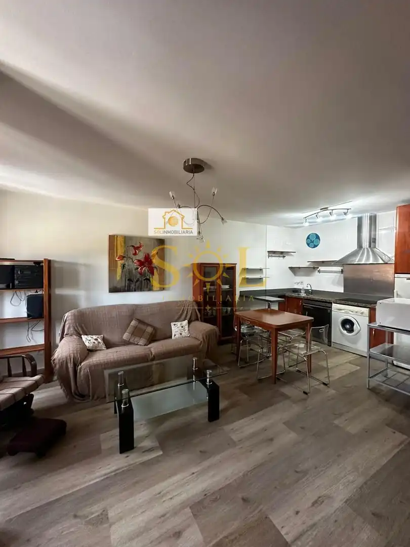 Sala d'estar de Apartament en venda en León Capital  amb Calefacció, Parquet i Moblat