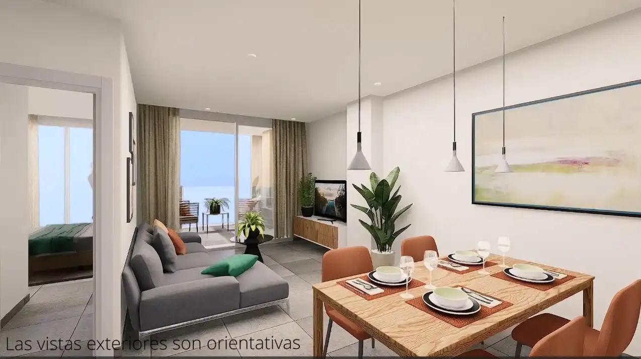 Sala d'estar de Apartament en venda en La Manga del Mar Menor amb Aire condicionat, Jardí privat i Terrassa