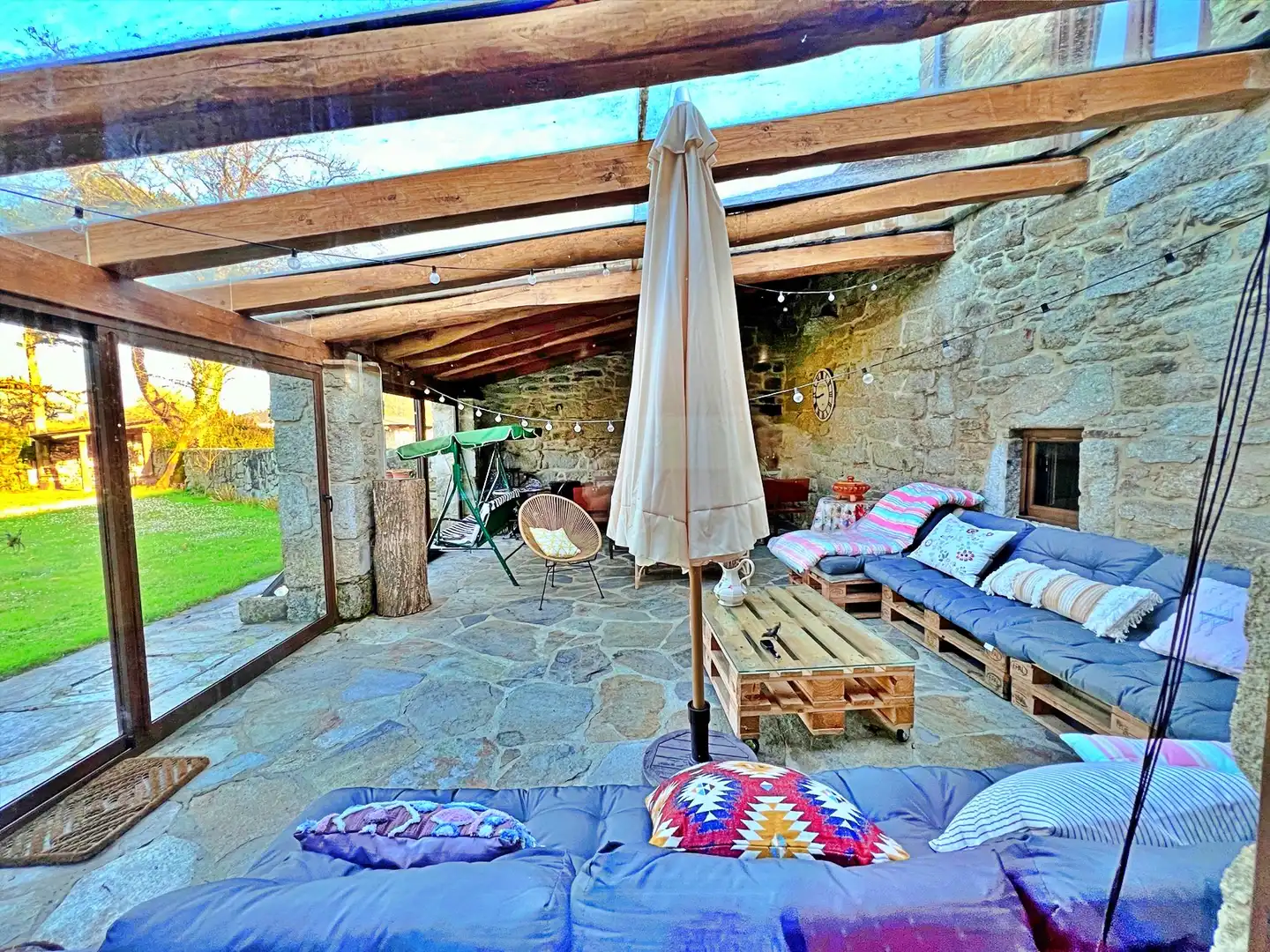 Terraza de Casa o chalet de alquiler en Lugo con Calefacción, Jardín privado y Amueblado