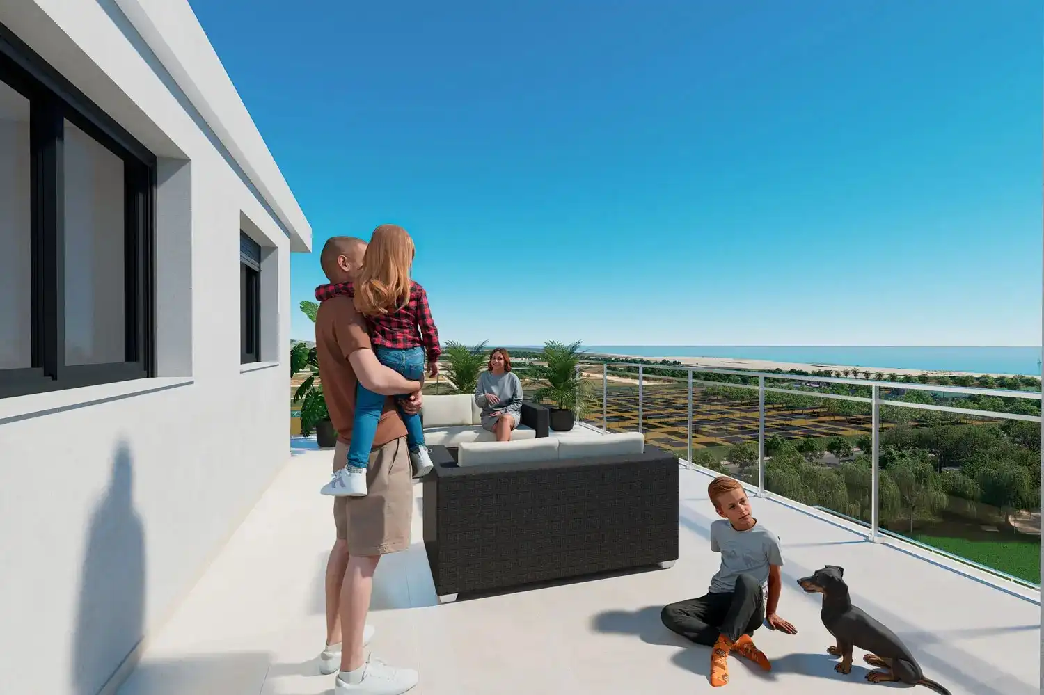 Terrasse von Wohnungen zum Verkauf in Cabanes mit Heizung, Privatgarten und Schwimmbad