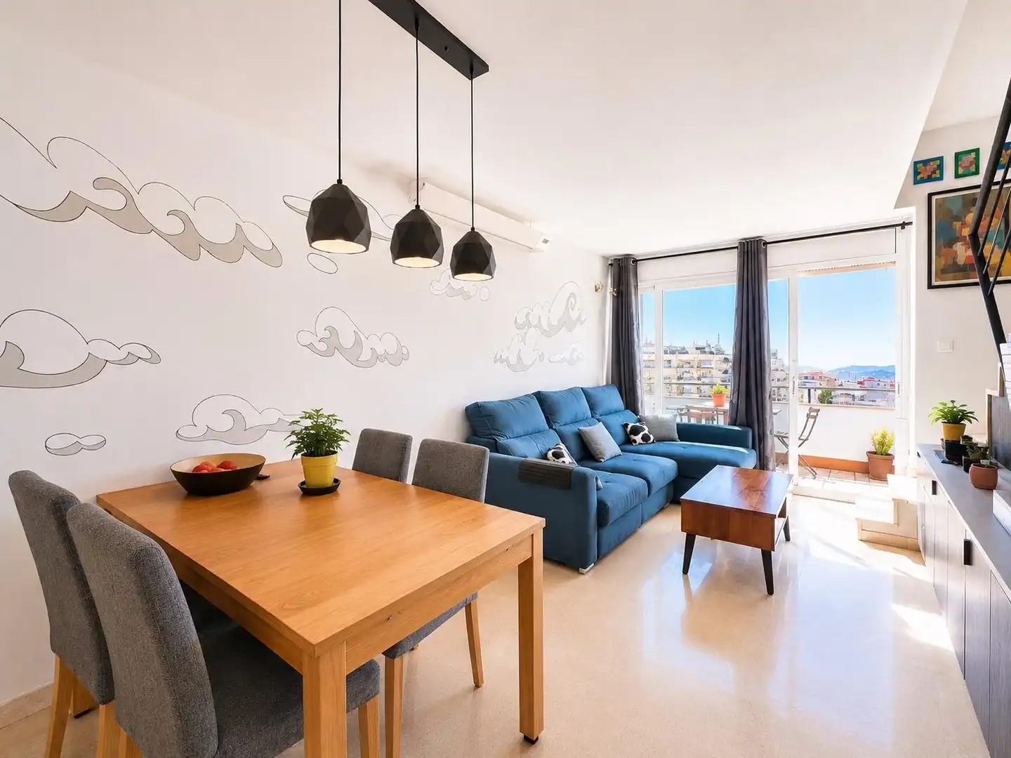 Sala de estar de Ático en venta en Terrassa con Aire acondicionado, Calefacción y Terraza