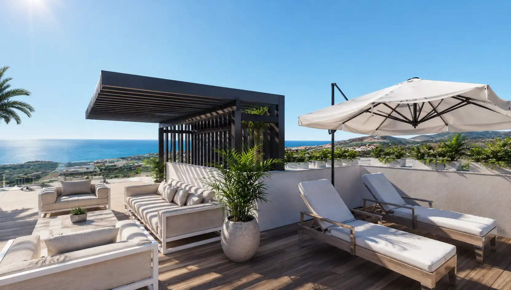 Terraza de Casa o chalet en venta en Nerja con Aire acondicionado, Jardín privado y Piscina