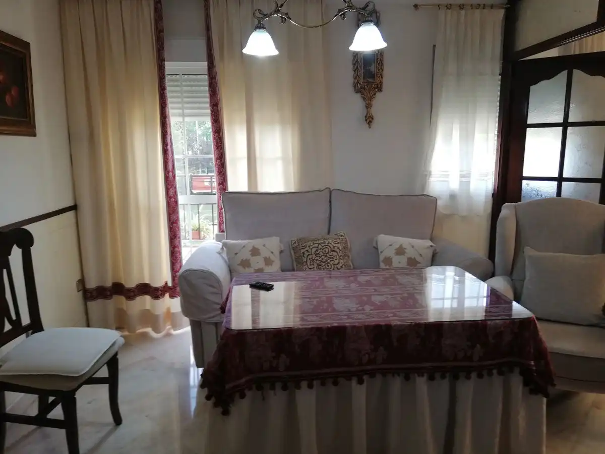 Sala d'estar de Pis de lloguer en Huelva amb Moblat i Balcó